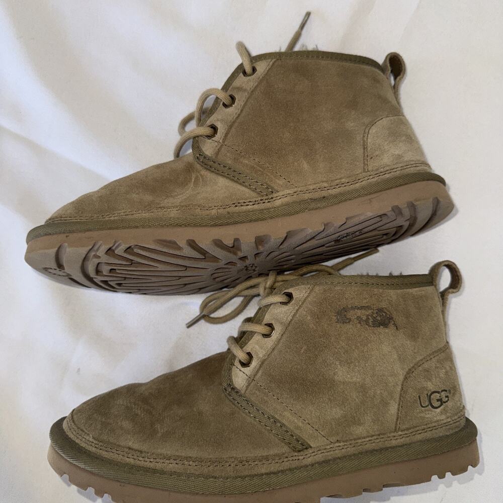 UGG Neumel Suede Sheepskin Ankle Boots Women’s Size 6 Grey Green - Picture 3 of 10